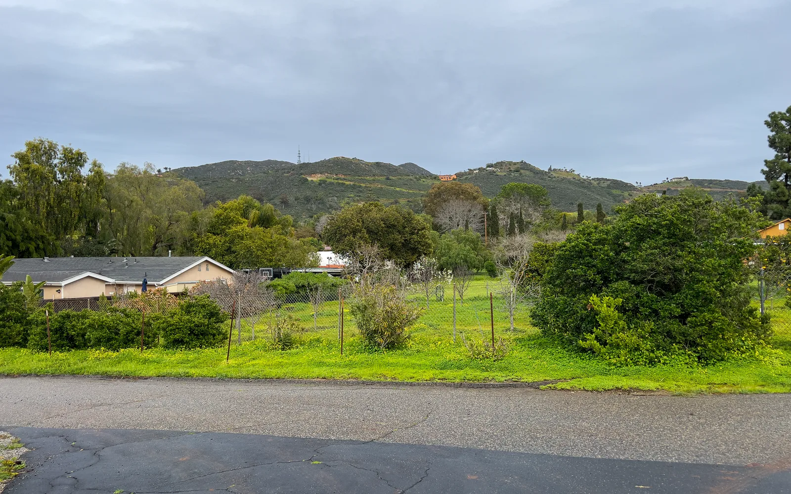 Rolling mountains visible from Vista, California on a clear day